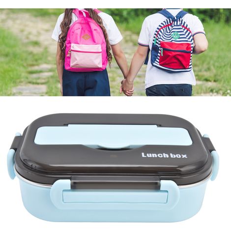 Isolierte Lunchbox aus Edelstahl 304, unterteilt, ideal für Büroangestellte, Kinder und Schulkinder, blau. (1/5)
