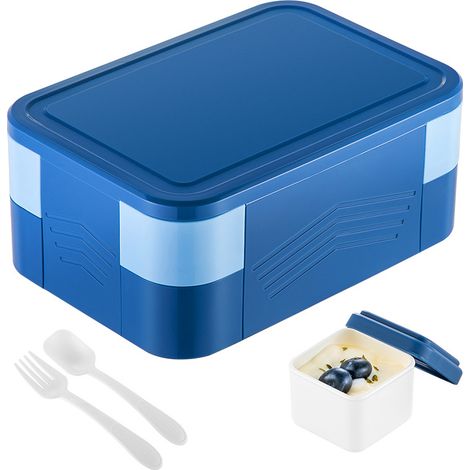Boîte pliante Bento 1550 ml imperméable bleu (1/5)