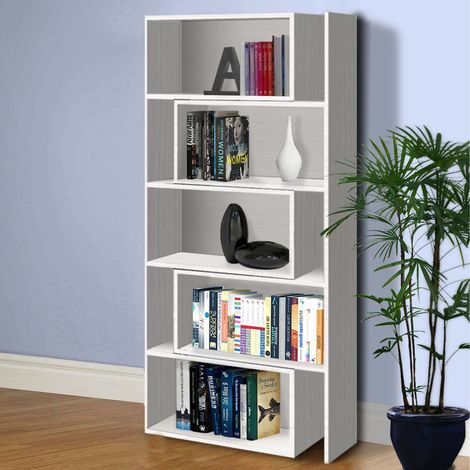 LIBRERIA ESTENSIBILE IN LAMINATO CM 71.8X22.5 H. 181 ROVERE SBIANCATO