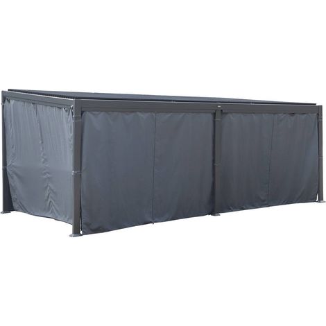 Tende per pergola biocliamica avila ardesia 6 x 3,5 m in poliestere - Hespéride