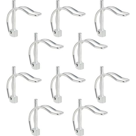 10 Pièces Goupille de Verrouillage Forme D 645mm pour Echafaudage, Goupille Motoculteur Acier au Carbone Galvanisé, Goupille Forme D Portable, Bien Démonté (1/5)