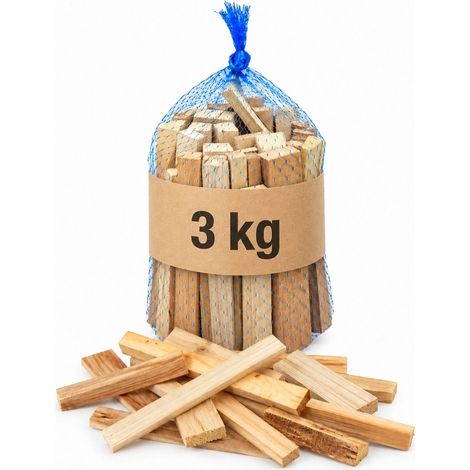 3 kg di Legnetti Accendifuoco in Faggio, Pino e Abete - Legna Naturale per Camino, Stufa e Forno a Legna e Barbecue