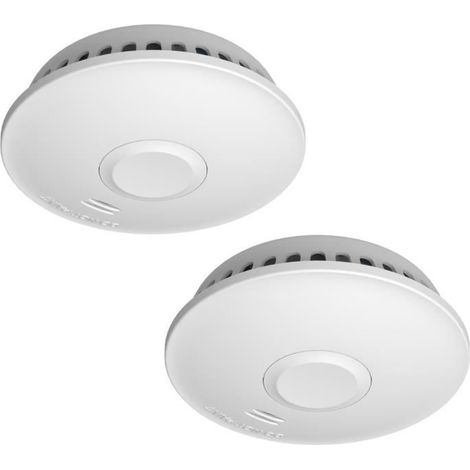 Détecteur de fumée interconnectable ELRO FZ5010R lot de 2 batterie 10 ans norme EN14604 alarme 85 dB Blanc