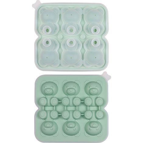 Silikon-Eiswürfelform Bär – Trendige Eisform für Sorbet und Eiscreme, Kugelform, Hellgrün (1 Stück)-lsw (1/2)