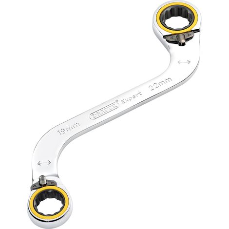 Draper 03946 Draper Expert HI-TORQ Double Ring Ratchet S-Shape Spanner, 19 x 22mm