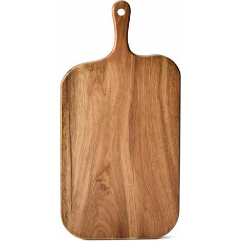Planche à découper en bois d'acacia – Planche à découper en bois pour viande, fromage, pain, légumes et fruits – Planche à charcuterie et planche de service au fromage avec poignée (38 x 19 x (1/5)
