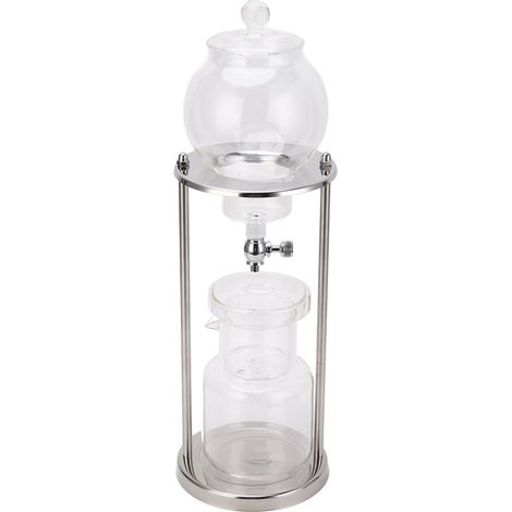 600 ml wiederverwendbarer Glas-Kaltbrühkaffeeturm mit transparentem Edelstahlständer. (1/5)