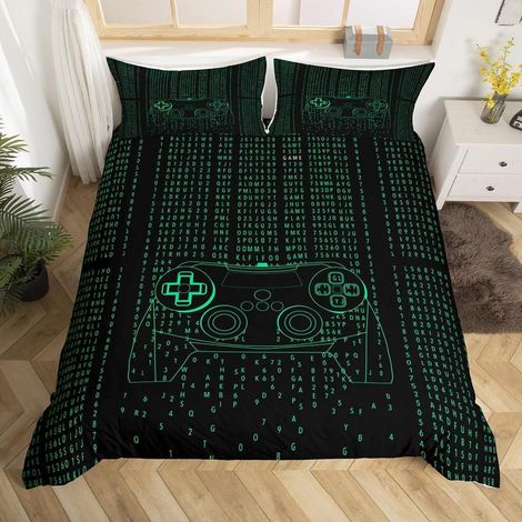 Bettwäsche-Set 155x220 cm mit Gamepad-Design für Jungen und Teens