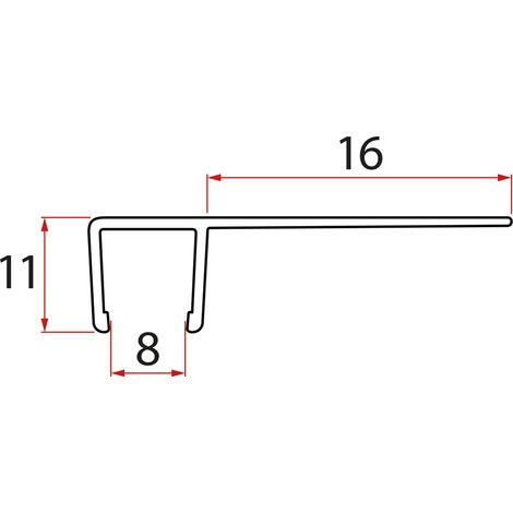 Jeu de joints verticaux pour verre 8/8mm, 2000mm (1/2)