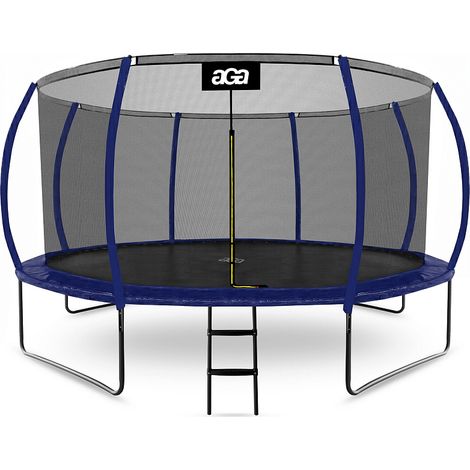 Aga SPORT EXCLUSIVE Trampolin 430 cm Dunkelblau + Sicherheitsnetz + Leiter