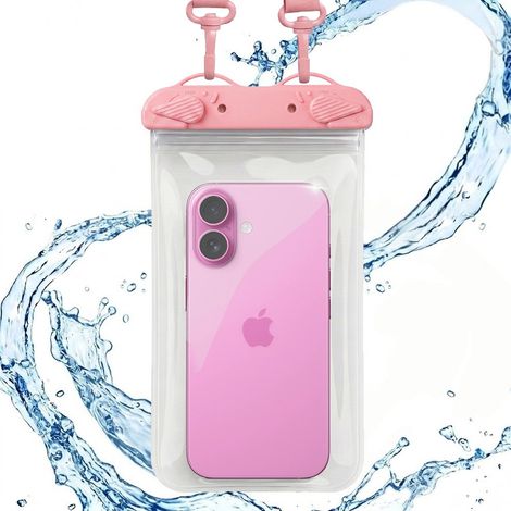 Funda para teléfono impermeable IPX8, universal, arcoíris, rosa. (1/5)