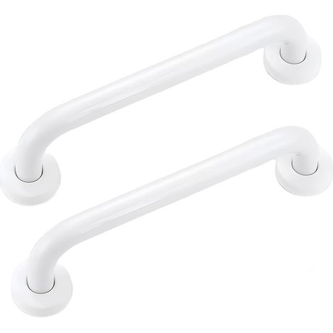 Barre d'appui antidérapante pour salle de bain, poignée de douche en acier inoxydable, support de main courante de sécurité blanche(blanc) (1/5)