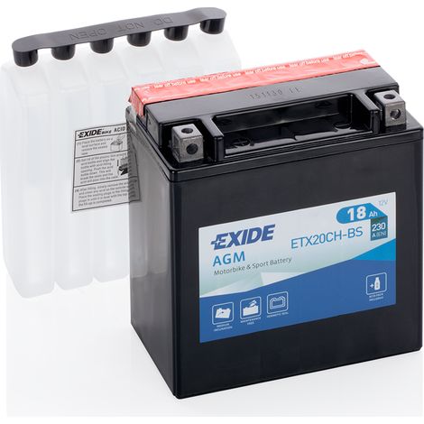 Batterie moto Exide ETX20CH-BS YTX20CH-BS 12v 18ah 230A