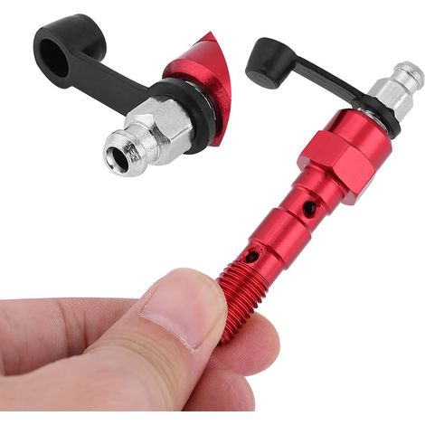 M10x1,25-mm-Bremsmutter für Motorradbremssattel, Hohlschraube, Entlüftungsschraube, Unterlegscheiben und rote Staubkappe (1/5)