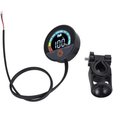 Pair - Voltmètre-capteur de batterie avec écran LCD couleur et fixation sur guidon - 8-100 V CC (1/5)
