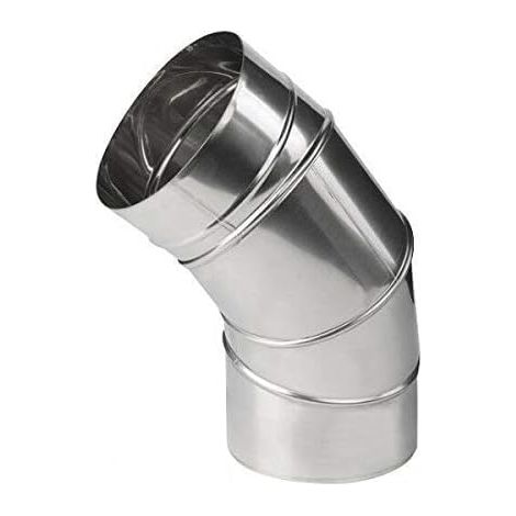 Coude Cheminée Inox Réglable - 1 Pièce - Acier 1.4404 - Angle 45 à 90 Degrés - Pour Conduit Fumée - Diamètre 150mm (1/3)