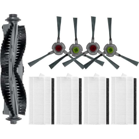 Conjunto compuesto por 9 cepillos laterales principales para el robot aspirador P20, 1 cepillo giratorio principal, 4 filtros HEPA y 4 cepillos laterales. (1/5)