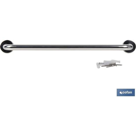 Barra di supporto per bagno dritta 60xØ6x2,5 cm realizzata in acciaio inossidabile color cromo