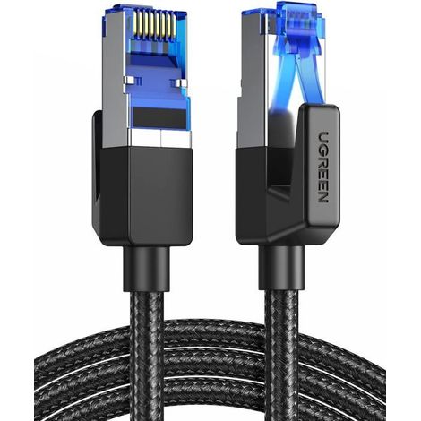 Câble Ethernet Cat8 KAL-3 m,LAN 40 Gbps,Rj45,nylon tressé,double blindage,routeur,switch,modem,PC,console,TV,noir (1/5)