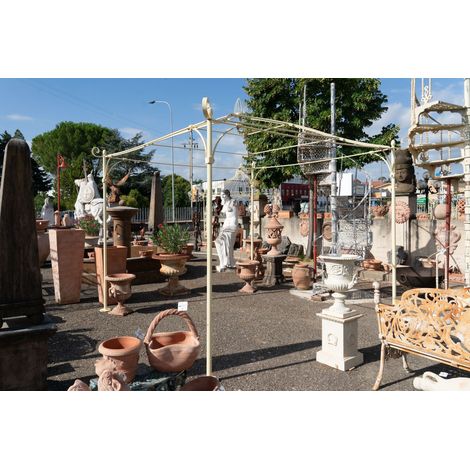 Biscottini – Gloriette en fer 300x300x320 cm – Structure robuste en fer tubulaire – Finition antiquaire pour jardin – Coin ombragé extérieur - L300XPR300XH320