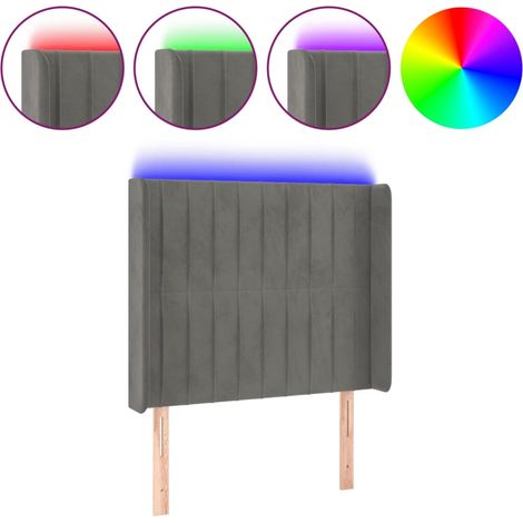 Maison Exclusive - Cabecero con LED de terciopelo gris claro 83x1 (1/5)