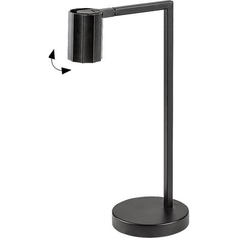 Lampada da tavolo KARTER GU10 1X max.5W metallo, alluminio nero H:44cm L:27cm Ø5cm con interruttore a cavo (1/5)