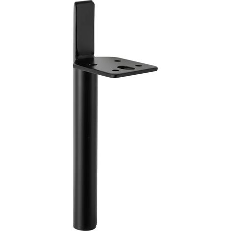 Set di 4 gambe per mobili da 18 cm con base in metallo, gambe per cassetti, gambe per armadi e gambe per mobili (nero) (1/5)