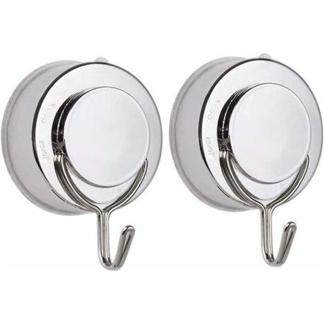 Saugnapfhaken, 2 abnehmbare und wasserdichte Saugnäpfe mit Metallhaken, geeignet für Badezimmer, Küche, Glasfenster, wandmontierte Handtuchhalter. (1/5)