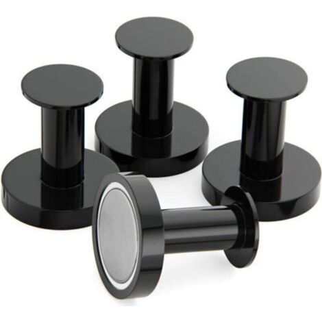 Porte Manteaux Magnetique - 4 Crochets Muraux En Metal - Pour Porte Refrigerateur Meuble Cabine Salle De Bain - 4 Unites (1/5)