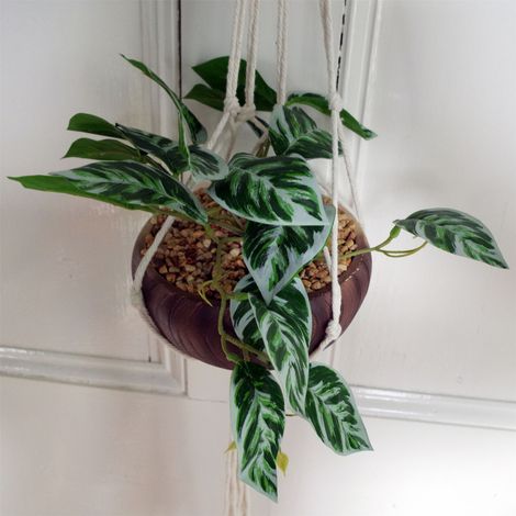 85cm Hanging Artificial Potted Pothos Plant with Planter (1/4)