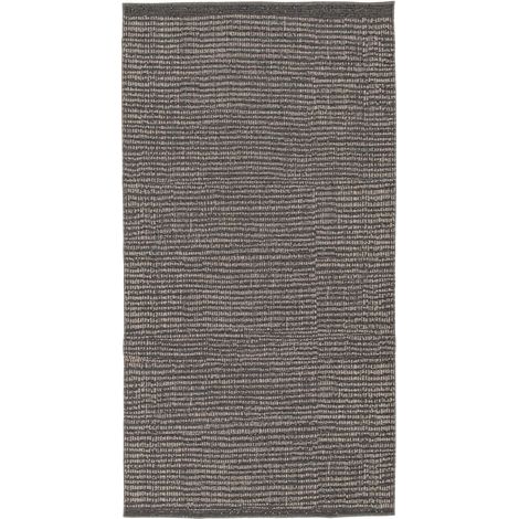 VIVARAISE - Tapis Vivaraise Tulla - Tapis structuré gris anthracite en jute et fibres techniques recyclées (rPET) - 80 x 150 cm (1/5)
