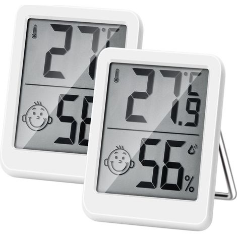 Termometro e igrometro digitale ad alta precisione per interni, monitor di temperatura e umidità, indicatore termoigrometrico (2 pezzi)