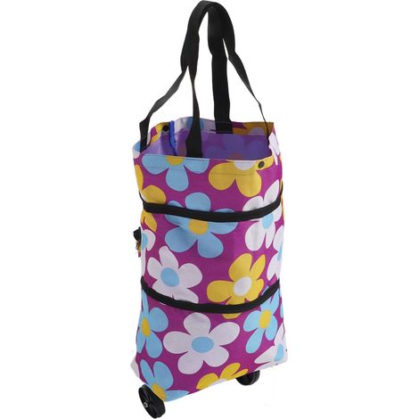 Sac à roulettes pliable en toile, sac de courses multifonctionnel à roulettes pour personnes âgées de type 1