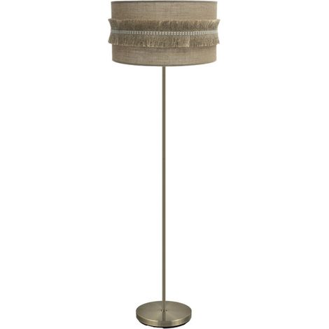 Pie Salon Kala 1xe27 Cuero/saco 164x40x40 Cm Con Flecos (1/2)