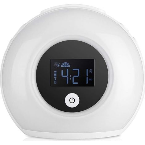 Wecker mit farbigem Licht – 5 Beleuchtungsmodi, eingebauter Lautsprecher, ideal für Kinderzimmer