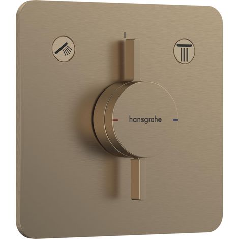 Mitigeur de douche encastré, Robinet douche 2 sorties, Mitigeur monocommande pour iBox universal 2, Bronze brossé, 75414140 (1/5)
