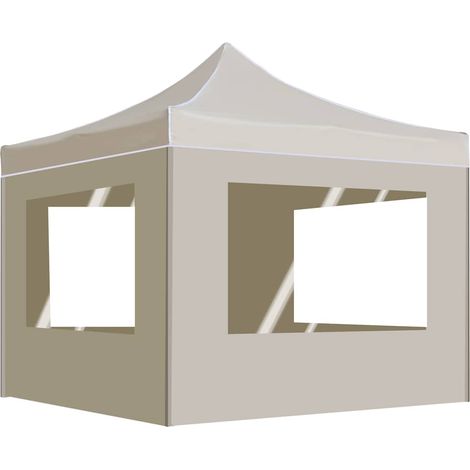 vidaXL Carpa plegable profesional paredes aluminio color crema 2x2 m (1/5)