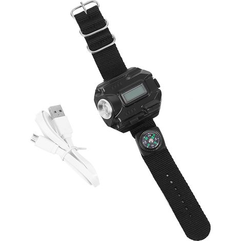 Lampe Torche LED Portative à Recharge USB pour Montre-Bracelet (1/5)