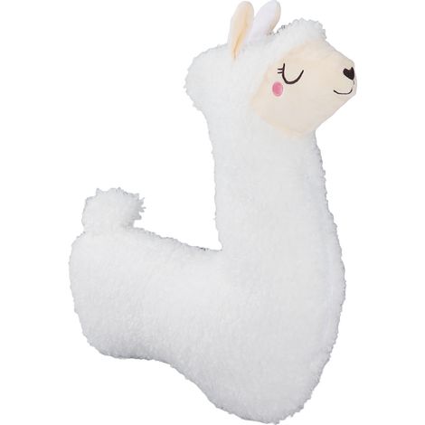 Coussin décoratif en forme d'animal cartoon, peluche douce en coton PP, expression adorable, blanc, 46x17x72 cm, idéal pour cadeau et décoration. (1/5)