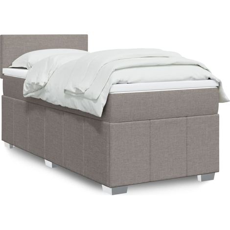 Boxspringbett mit Matratze Taupe 90x200 cm Stoff (1/5)