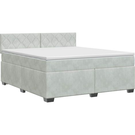 Maison Exclusive - Letto box spring con materasso Grigio Chiaro 140 x 190 cm (1/5)