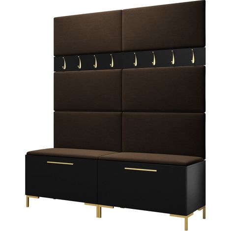 Conjunto para recibidor Nomal II, Manila 04, 196x168x46cm, Aglomerado laminado, Tapiz, Colocada, Montada en la pared