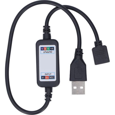 Ortviai Contrôleur LED RGB sans fil pour bande lumineuse USB, 4,5 à 26 V, avec application mobile et effets dynamiques (1/5)