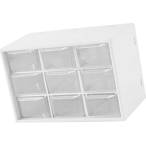 Schreibtisch-Organizer mit neun Fächern, Schubladentyp, Aufbewahrungsbox, Kosmetikkoffer, weiß (1/5)