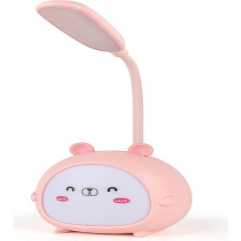 Lampe de bureau LED sans fil rose pour enfants, rechargeable par USB, idéale pour la lecture, la table de chevet ou comme cadeau. (1/4)