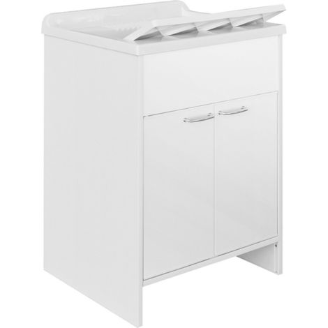 LAVATOIO CON MOBILE IN PVC CON TAVOLA Misura: L cm. 60 x P cm. 60 (2 ante) (1/3)