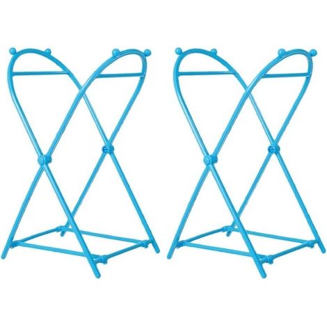 2 Pcs Porte-Sac Poubelle Rack Pliable Sac à Ordures Support Support Stand Poubelle Support Support Rack Torchon Organisateur Rack pour Salle De Bains Cuisine (Bleu)-Fei Yu (1/5)