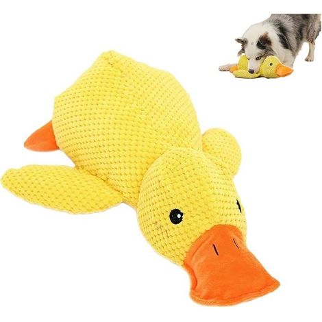 Jouet apaisant pour Chien en Forme de Canard Mellow Dog, Jouet à mâcher en Peluche Jaune pour Chien, Jeu interactif, Ferme, (1/5)