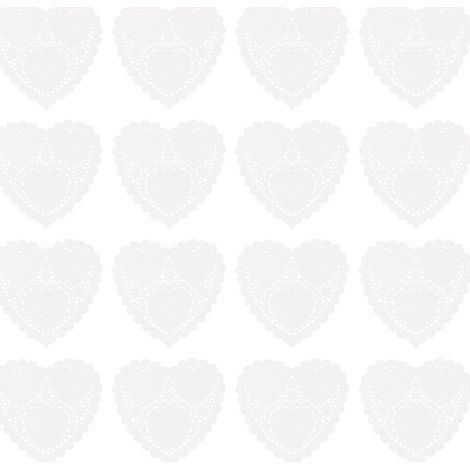 200 feuilles de napperons jetables, napperons à desserts, sets de table en dentelle, napperons de fête, napperons en forme de cœur, papier dentelle-10cm-White (1/3)