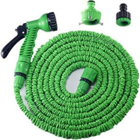 ZOLGINAH Tuyau d'arrosage extensible avec buse de pulvérisation à 7 fonctions, tuyau télescopique pour arroser le tuyau pliable pour un rangement facile à la maison （7.5M / 25FT in extension）